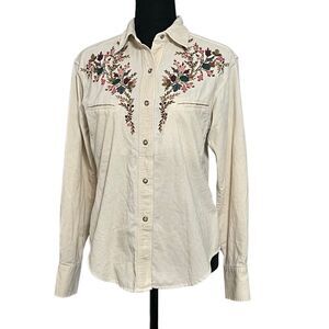 Cambridge Country Store Dry Goods Co Corduroy Button Snap Embroidered Western/Co